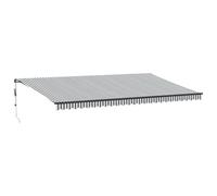 Yisssmeng Tenda da sole con braccio articolato, 600 x 350 cm, tenda da sole per terrazza e balcone, tessuto bianco antracite, robusto telaio in alluminio per un'ombra affidabile negli ambienti esterni