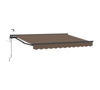 Yisssmeng Tenda da sole elettrica, 5 x 3 m, estensibile, con braccio articolato, con telecomando e manovella, tenda da sole semi-cassetta, protezione dal vento, protezione solare per terrazza