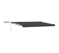 Yisssmeng Tenda da sole elettrica con braccio articolato 5 x 3,5 m, tenda da sole per terrazza e giardino, semicassetta color antracite, con telecomando e manovella manuale, robusto telaio in
