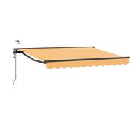 Yisssmeng Tenda da sole elettrica, estensibile, 5 x 3 m, con braccio articolato, con telecomando e manovella, protezione solare, semicassetta, paravento, per terrazza, giardino, balcone, montaggio a