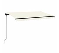Yisssmeng Tenda da sole manuale con braccio articolato, 450 x 300 cm, parasole retrattile per terrazza e balcone, telaio stabile in alluminio verniciato a polvere, antracite, crema