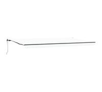 Yisssmeng Tenda da sole retrattile bianca, 600 x 300 cm, in tessuto, con braccio articolato, con telecomando e telaio in alluminio, per terrazza, giardino, balcone, ombra, manuale e premendo un