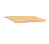 Yisssmeng Tenda da sole retrattile da 5 x 3 m, con braccio articolato, per terrazza e giardino, tenda da sole manuale in alluminio e poliestere, stabile tenda da parete come ombra, sabbia