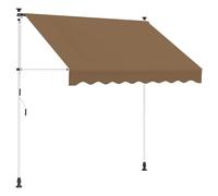 Yisssmeng Tenda da sole retrattile manuale, beige, 100 cm, con braccio articolato, per terrazza e balcone, protezione solare regolabile in altezza, con manovella, tessuto in poliestere rivestito in