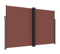 Yisssmeng Tenda laterale allungabile, marrone, 220 x 600 cm, in poliestere resistente alle intemperie con rivestimento in poliuretano, robusto telaio in acciaio, design salvaspazio per balcone