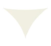 Yisssmeng Tenda parasole triangolare, 5 x 7 x 7 m, colore crema, Oxford, resistente alle intemperie, protezione UV, fissaggio in acciaio inox, design robusto per giardino, terrazza, balcone