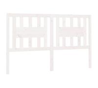 Yisssmeng Testiera bianca, 146 x 4 x 100 cm, in legno massiccio di pino, classica per camera da letto e camera degli ospiti, schienale rustico in legno naturale, design elegante