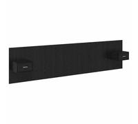 Yisssmeng Testiera con armadio, 3 pezzi, moderna testiera da letto, montaggio a parete, con 2 comodini, contenitore per camera da letto, in legno, 337 x 32,5 x 80 cm, effetto rovere nero