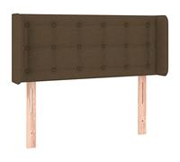Yisssmeng Testiera con orecchie, marrone scuro, 83 x 16 x 78/88 cm, in tessuto, schienale classico, per struttura del letto, pannello imbottito regolabile in altezza, con gambe in legno stabili, per