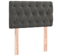 Yisssmeng Testiera imbottita per letto singolo, camera da letto, morbida ed elegante, in velluto, regolabile in altezza, 80 x 7 x 78/88 cm, colore grigio scuro
