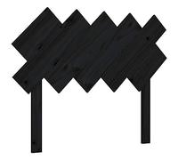 Yisssmeng Testiera nera, 104 x 3 x 80,5 cm, in legno di pino massiccio, rustica, per camera da letto e camera degli ospiti, stabile testiera in legno per letto, design senza tempo