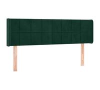 Yisssmeng Testiera per letto con orecchie, verde scuro, 147 x 16 x 78/88 cm, in velluto, regolabile in altezza, imbottita, per letto matrimoniale, camera da letto, classica ed elegante