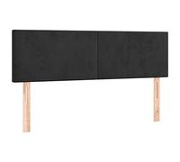 Yisssmeng Testiera per letto da 140 cm, in velluto, elegante, regolabile in altezza, per letti da 140 cm, schienale imbottito con gambe in legno, per camera da letto, 144 x 5 x 78/88 cm, colore nero