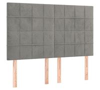 Yisssmeng Testiera per letto matrimoniale, 144 x 5 x 118/128 cm, in velluto, regolabile in altezza, per letto matrimoniale, con gambe in legno, pannello da parete in morbido velluto, schienale