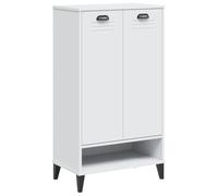 Yisssmeng VIKEN Scarpiera per corridoio, scarpiera con 2 ante e scomparto aperto, spazio per 10 paia di scarpe, in legno, bianco, 60 x 35 x 107 cm