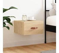 Yisssmeng Wall-Mounted Floating Nightstand Sonoma Oak 35 x 35 x 20 cm Durable Party Board Small Storage Cabinet Modern Design Easy Assembly for Bedroom Living Room Corridor