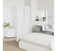 Yisssmeng White Bathroom Cabinet 40,5 x 40 x 44 cm Wood Composite Modern Slim Organizer with Smooth Drawer for Modern Bath, Hallway, Bedroom