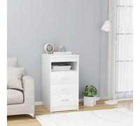 Yisssmeng White Credenza 40 x 50 x 76 cm con 3 drawers and Open Shelf Compact Storage Cabinet Modern Wood Look Easy Assembly for Living Room Bedroom Corridor