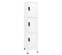 Yisssmeng White Locker Cabinet 3 porte in acciaio, 38 x 45 x 180 cm, moderno e versatile per la scuola e l'ufficio, Hallway Bedroom