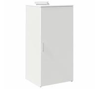 Yisssmeng White Office Storage Cabinet 50 x 45 x 103,5 cm Wood-Composite Modern Tall Locker Organizer with Adjustable Shelf for Living Room Entryway Bedroom