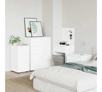 Yisssmeng White Storage Cabinet 40 x 48 x 81 cm Wood Composite Slim Cupboard 3 compartments Modern Minimalist Organizer for Living Room Bedroom Corridor