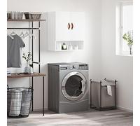 Yisssmeng White Wall Cabinet 60 x 31 x 70 cm Engineered Wood Bathroom Locker Storage Locker with Moisture-Resistant Finish Space Saving Organizer for Living Room Corridor Bedroom