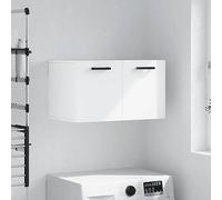Yisssmeng White Wall Cabinet 60 x 36,5 x 35 cm Wood Floating Storage Cupboard with Moisture-Resistant Finish Modern Design for Living Room Corridor Bathroom