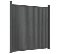 Yisssmeng WPC Privacy Fence Panel 180 x 186 cm Grey Modern Garden Fence Element Weatherproof Composite Screen for Patio Balcony Backyard Outdoor Use