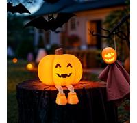 YISSVIC Halloween Decorazioni Luce Notturna Bambino Zucca Halloween Silicone Ricaricabile Tipo C con Timer Regalo Bambino Sorriso