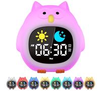 YISSVIC Sveglia per Bambini Educativa Giorno/Notte 2 Sveglie/12 o 24 Ore/Snooze Luminosità Display Regolabile Sveglia Luminosa 7 Colori Sveglia Digitale 10 Canzoni Spegnimento Automatico