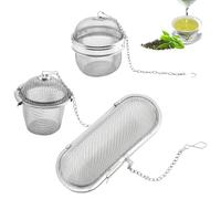Yistoi 3 Pezzi Filtri da Tè, Filtro Tisana Infusione, Infusore da Tè A Rete con Catena Maglia Fine Tea Ball Colino, Spezia, Infusione, Colino per Zuppa, Adatto per Cucinare Tè, Zuppe e Altri Piatti