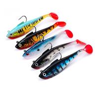 Yistoi 5 Pezzi Esche Morbide, Artificiali Spinning Mare Spigola, Minnow Spinning mare, Silicone, Facile da Usare, Design Simulato, Riutilizzabile, Adatto a Tutti I tipi di Pesce (11 Cm)