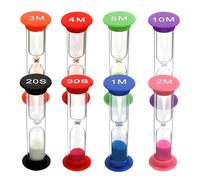 Yistoi 8 Clessidra Bambini, Clessidre, Sand Clock Timer, 20/30 Secondi, 1/2/3/4/5/10 Minuti, Timer per Lavarsi i Denti, Strumenti di Apprendimento, Oggetti di Scena per Giochi, per Casa, Scuola
