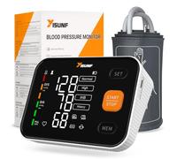 YISUNF Misuratore di Pressione da Braccio Automatico per Uso Domestico, Sfigmomanometro Digitale, Pressione Arteriosa e Battito Cardiaco, Display LED, 2×120 Memorie, USB-C, Bracciale 22-42 cm