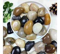 YISZM Ciottoli da 9,1 kg per piante da interno, 3-5 cm, colori misti, rocce di fiume lucide, pietre decorative per esterni, riempitivi per vasi, acquari, paesaggistica, giardino, esterni e interni