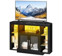 YITAHOME 100CM Mobile TV ad Angolo con illuminazione RGB LED, unità TV angolare per TV fino a 55 pollici con 7 scaffali Open Gaming Entertainment Center