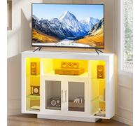 YITAHOME 100CM Mobile TV ad Angolo con illuminazione RGB LED, unità TV angolare per TV fino a 55 pollici con 7 scaffali Open Gaming Entertainment Center