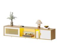 YITAHOME 148 cm Mobile TV Supporto TV sospeso in sospeso supporto TV per TV fino a 65 pollici con 7 RGB LED 22 modalità luci Centro di intrattenimento con porta per soggiorno e camera da letto
