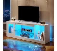 YITAHOME 148cm Mobile TV, adatto per TV sotto i 65 pollici, dotato di 7 luci RGB LED 22 modalità, gioco TV e centro di intrattenimento, Tavolino Porta TV basso pannello soggiorno
