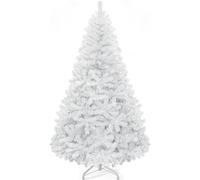 YITAHOME Albero di Natale Artificiale 182 cm Bianco, ca. 818 Punte, Albero di Natale Realistico con Rami Densi, Telaio Pieghevole & Supporto in Metallo, 183 x Φ115 cm
