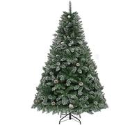 YITAHOME Albero di Natale Artificiale 182 cm con Neve & Pigne, ca. 880 Punte, Albero di Natale Realistico con Telaio Pieghevole & Supporto in Metallo, 182 x Φ105 cm
