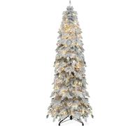 YITAHOME Albero di Natale artificiale con neve, 229 cm, con telecomando, 800 punte, 11 modalità di illuminazione e 350 luci LED, supporto in metallo e illuminazione integrata