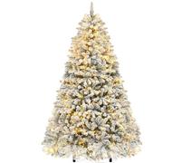 YITAHOME Albero di Natale artificiale da 228 cm, con neve e 550 luci LED bianco caldo, 1346 punte, pino realistico con facile piegatura e supporto in metallo, montaggio rapido per casa o lavoro, 228
