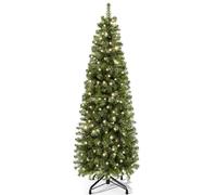 YITAHOME Albero di Natale Artificiale Sottile 182 cm con 200 Luci LED, ca. 700 Punte, Albero di Natale Realistico con Telaio Pieghevole & Supporto in Metallo, 182 x Φ65 cm