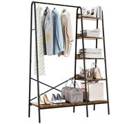 YITAHOME Appendiabiti con albero industriale con 5 ripiani, appendiabiti con scarpiera, per camera da letto, corridoio, ingresso, soggiorno