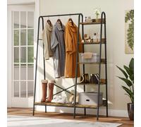 YITAHOME Appendiabiti industriale con portascarpe - Appendiabiti a 5 ripiani per camera da letto, corridoio e ingresso