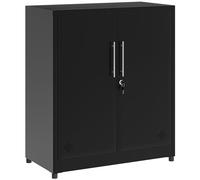 YITAHOME Armadietti portaoggetti a 2 ante, in metallo con chiave, armadio autoportante con 2 ripiani regolabili, organizer per bagno, armadietti per casa e ufficio, nero