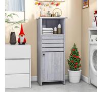 YITAHOME Armadietto da pavimento per bagno, Mobile Bagno, Mobiletto Bagno, colore: grigio