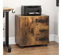 YITAHOME Armadietto mobile con ruote, contenitore con 3 cassetti, cassettiera da ufficio, cassettiera a rotelle, cassettiera per casa, ufficio, 60 x 40 x 57 cm (marrone vintage)