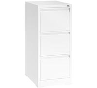YITAHOME Armadietto portadocumenti con 3 cassetti chiudibili, ribaltabile, con ruote, per ufficio, casa, armadietti sotto-cult, bianco, 62 x 46 x 103 cm
